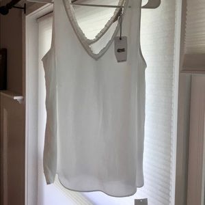 NWT Naked Zebra Large Off White silky tank top